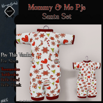 Second Life Marketplace - {Boujee Baby} Mommy & Me Santa Pj Pajama